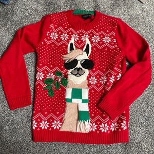 Christmas sweater lama